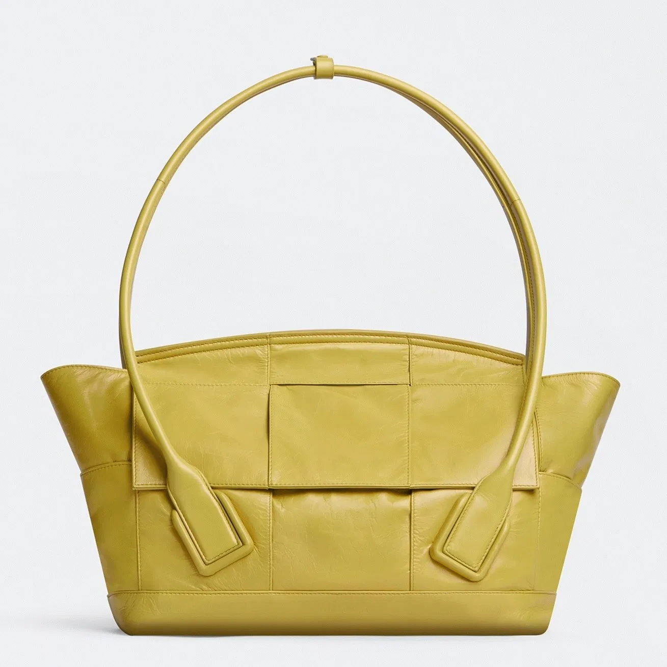 Top Quality Bottega Veneta Arco Medium Bag In Yellow Intrecciato Leather