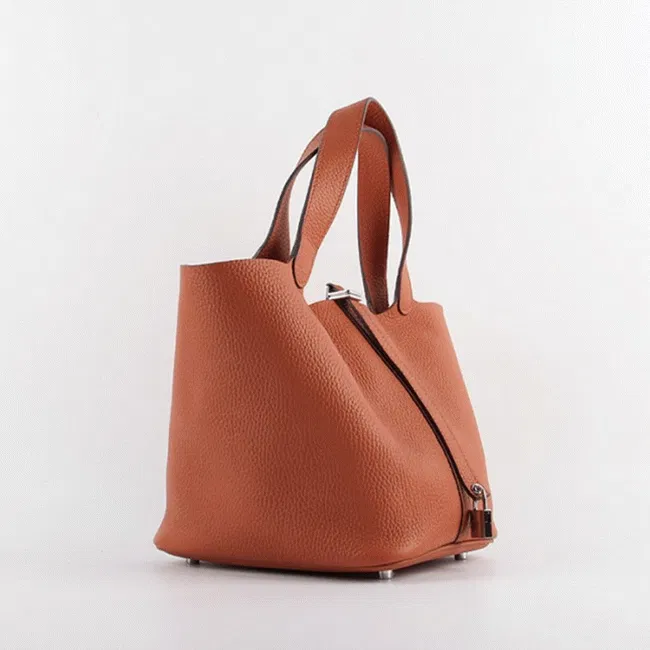 Orange knockoff Hermes Picotin Lock handbag — image 5