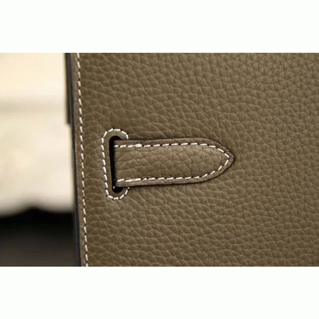 Grey Calf Leather Hermes Kelly Depeche 38cm Briefcase Elegant Bag — image 5