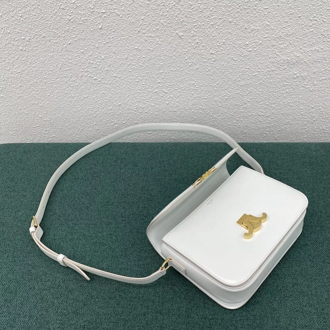 Top Quality Celine Triomphe Medium Bag In White — image 9