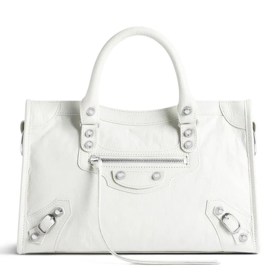 Knockoff Balenciaga Le City Small Bag White Arena Lambskin