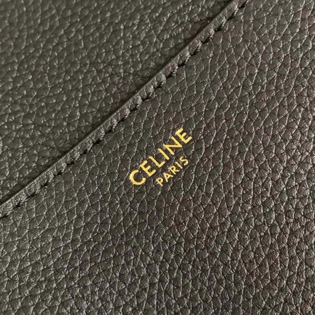 Top Quality Celine Sangle Bucket Bag In Black Grained Calfskin — image 6