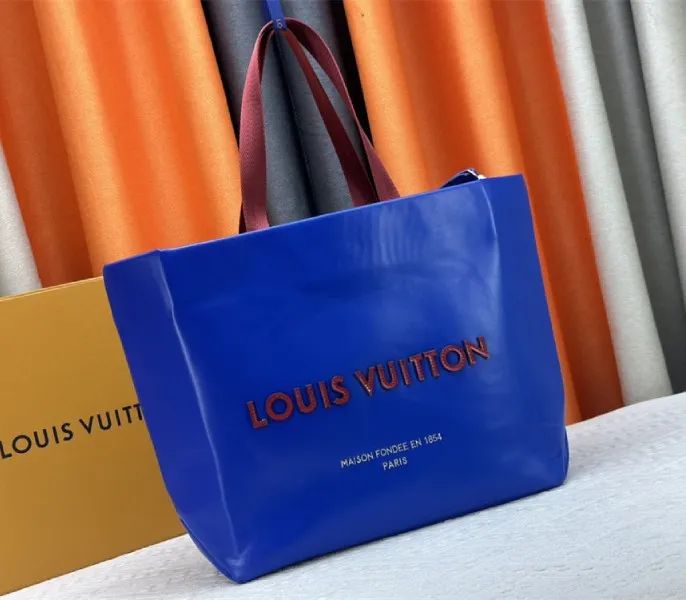 Louis Vuitton Other Leathers Shopper Cabas MM Tote In Blue — image 2