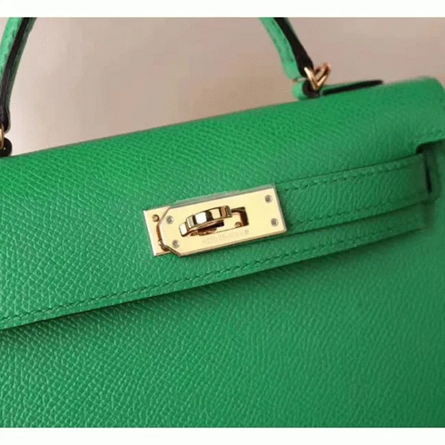 Bamboo Epsom Knockoff Hermes Kelly 20cm Chic Handbag — image 4