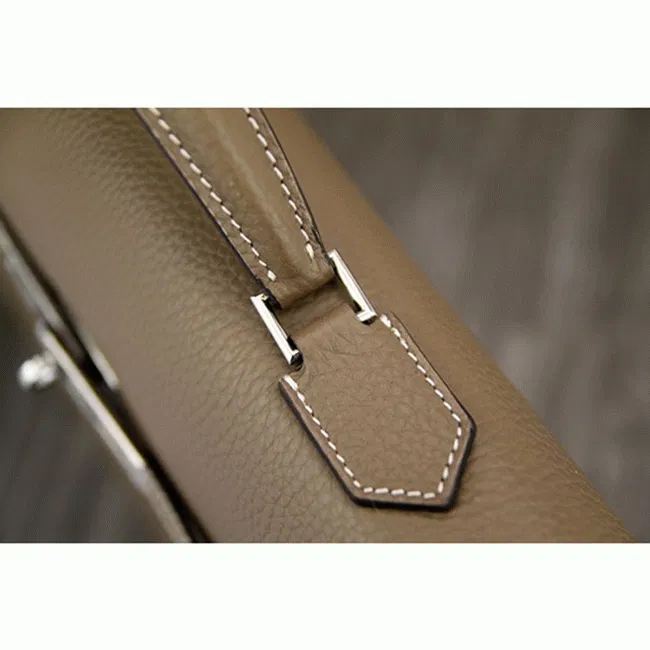 Grey Calf Leather Hermes Kelly Depeche 38cm Briefcase Elegant Bag — image 3