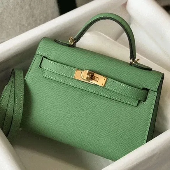 Hermes Kelly Mini II Bag in Vert Criquet