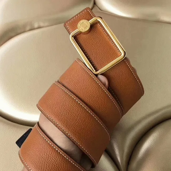 Brown designer Hermes Oscar buckle belt