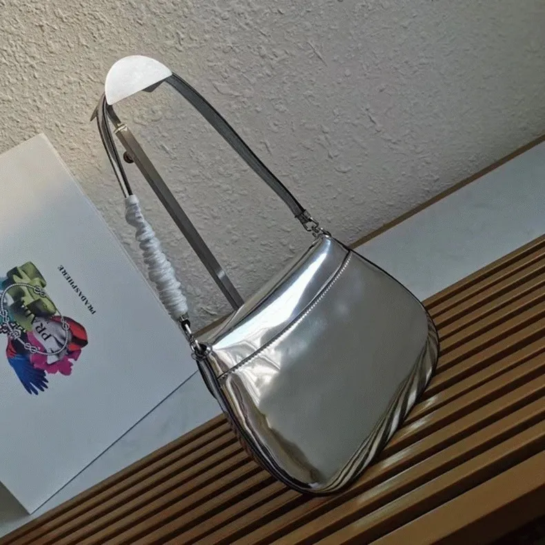 Silver Prada Cleo Flap Bag Knockoff — image 2