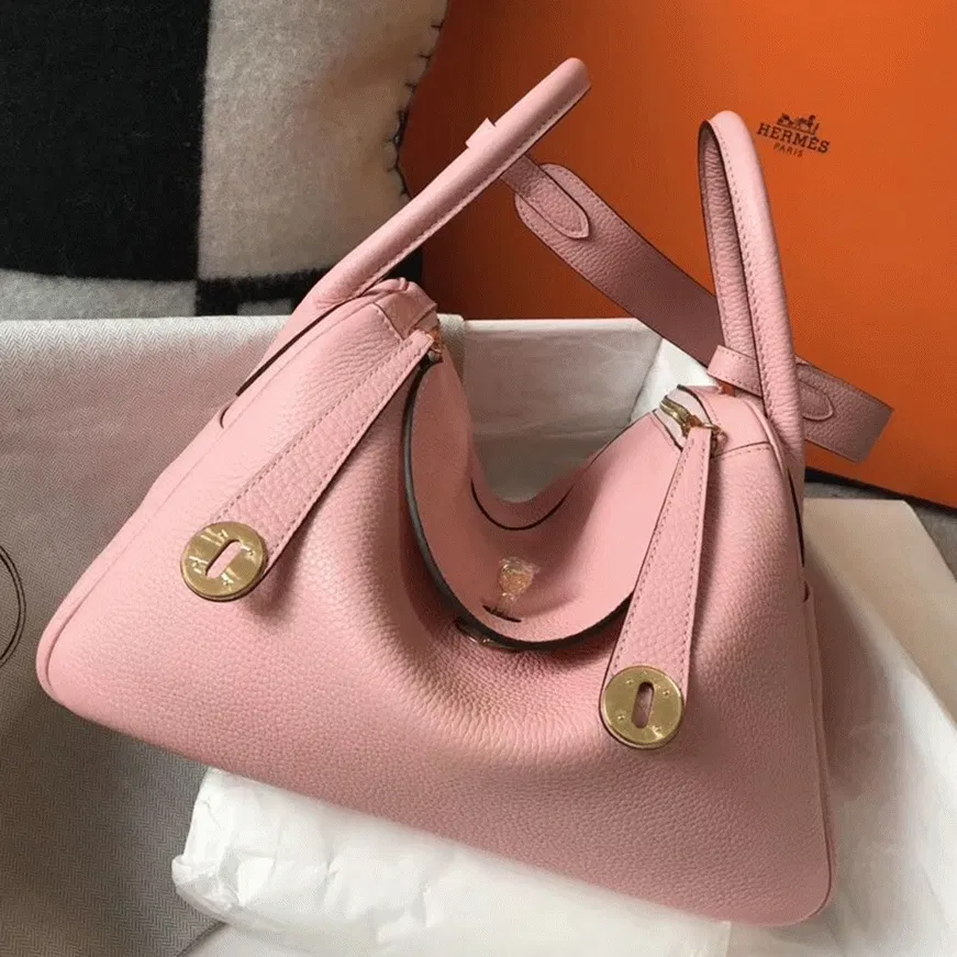 Hermes Lindy 26cm handbag in pink