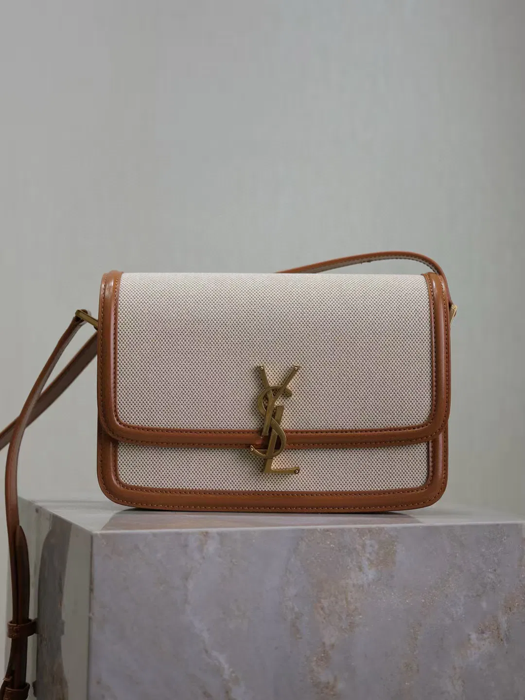 SOLFERINO MEDIUM SATCHEL IN BOX SAINT LAURENT LEATHER