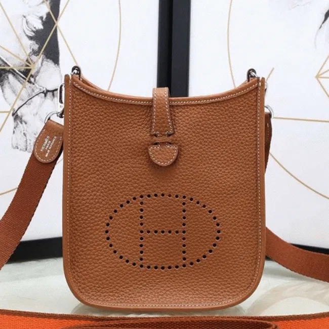 Brown Hermes Evelyne Shoulder Bag