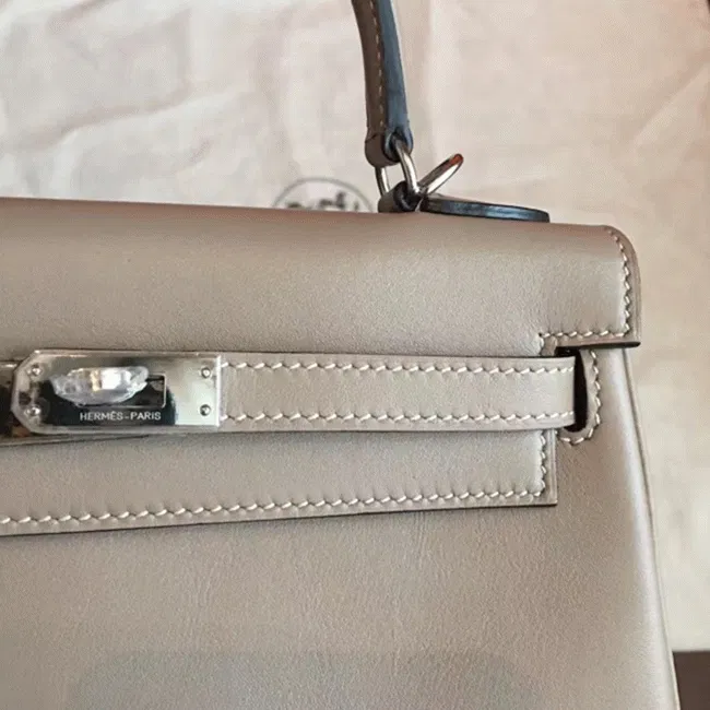 Grey Swift Knockoff Hermes Retourne Kelly 25cm Luxe Tote — image 8