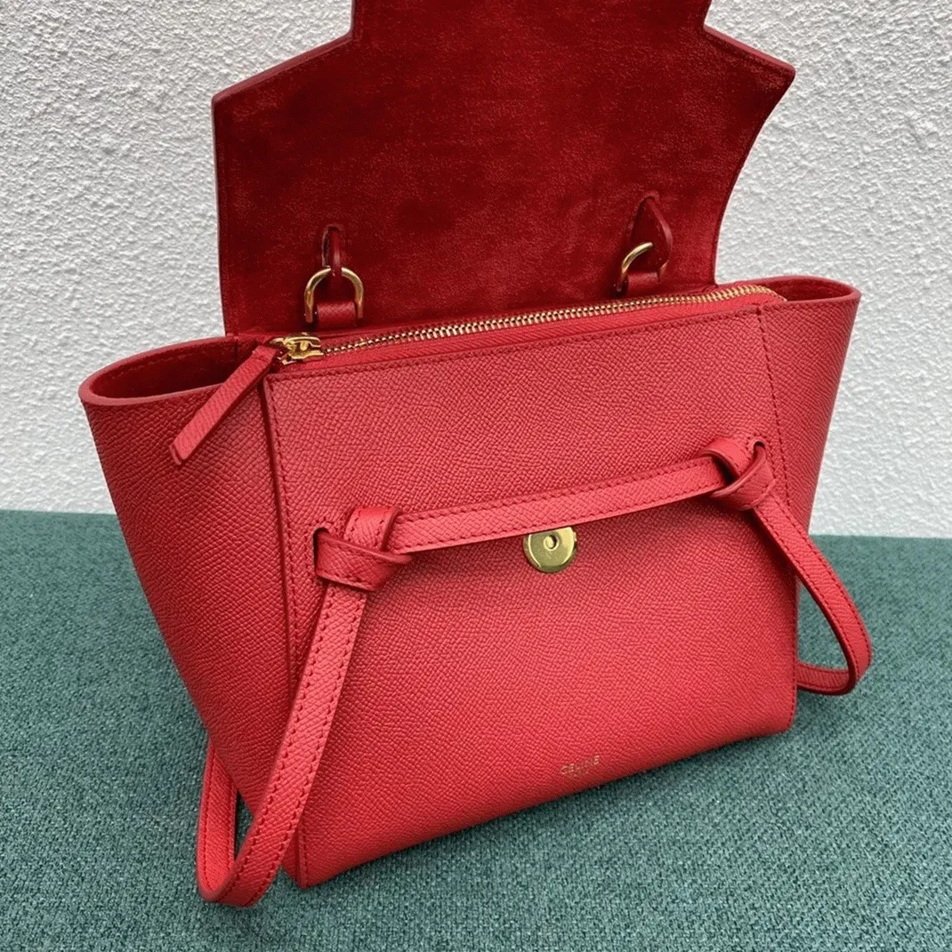 Celine Belt Nano Bag Knockoff in Red — image 9