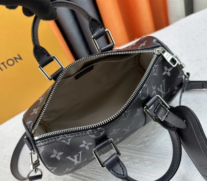 Louis Vuitton Brushed Monogram Keepall Bandouliere 25 City Bag In Black — image 6