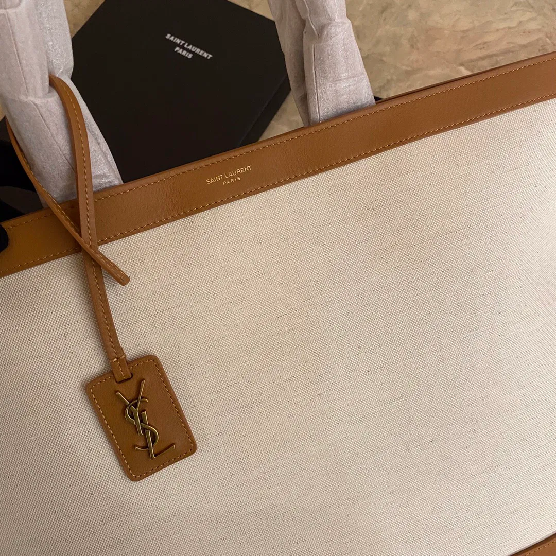 SHOPPING TAG IN CANVAS AND LEATHER — image 3