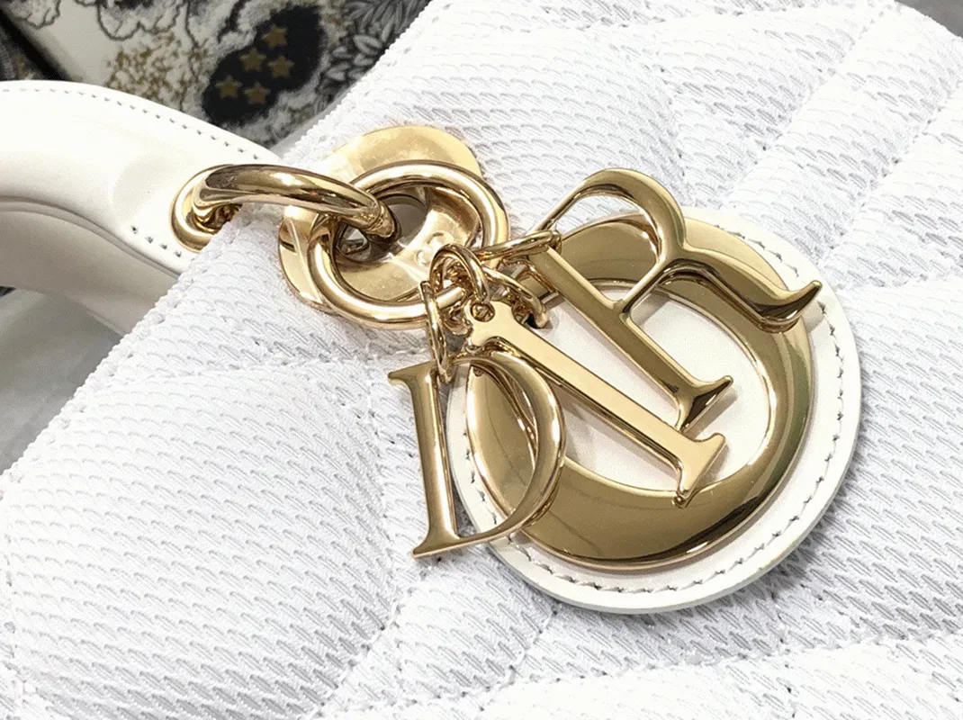 Dior Lady D-Joy Medium Bag in White Macrocannage Technical Fabric — image 3
