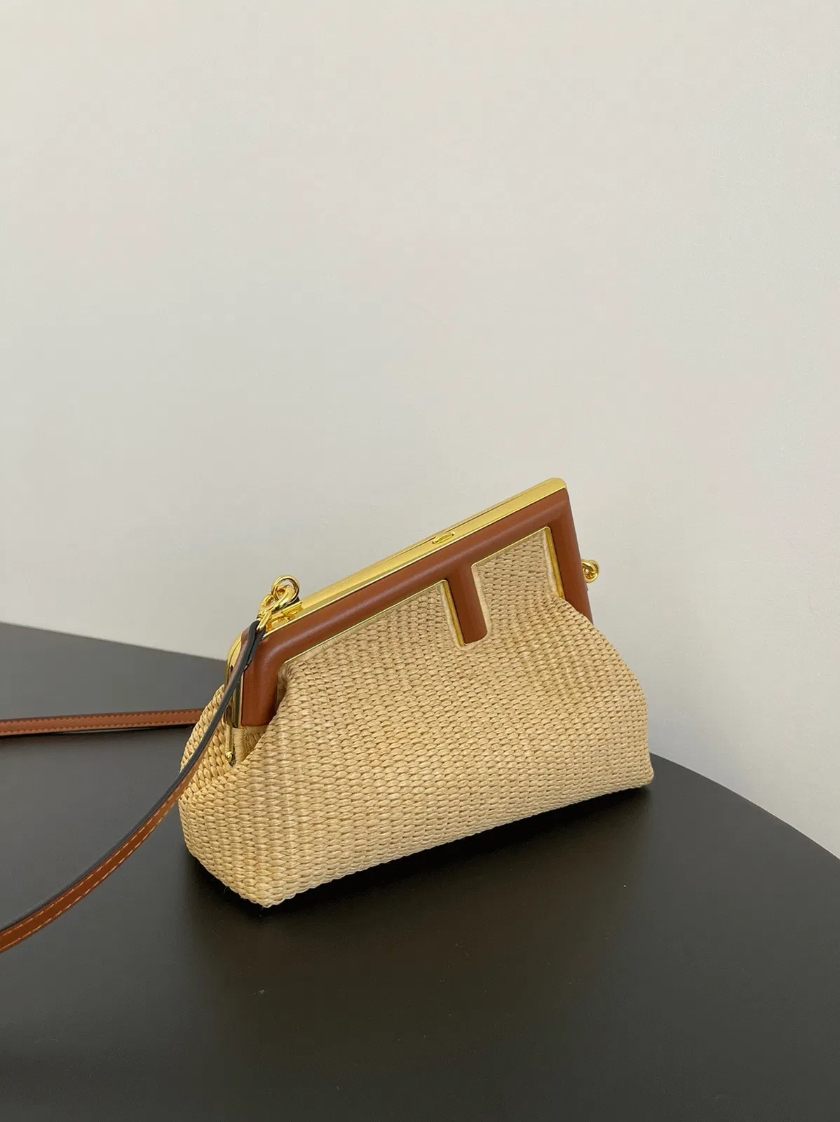 Top Quality Fendi First Small Bag in Natural Raffia Straw — image 8