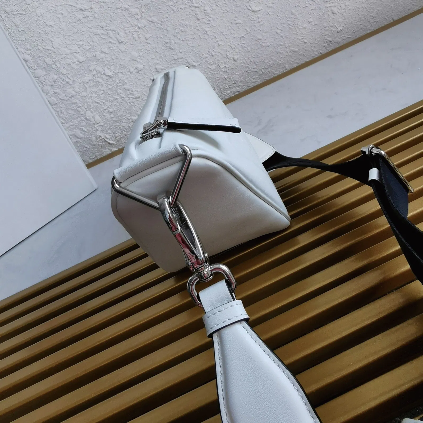 Prada Triangle Shoulder Bag in White — image 3
