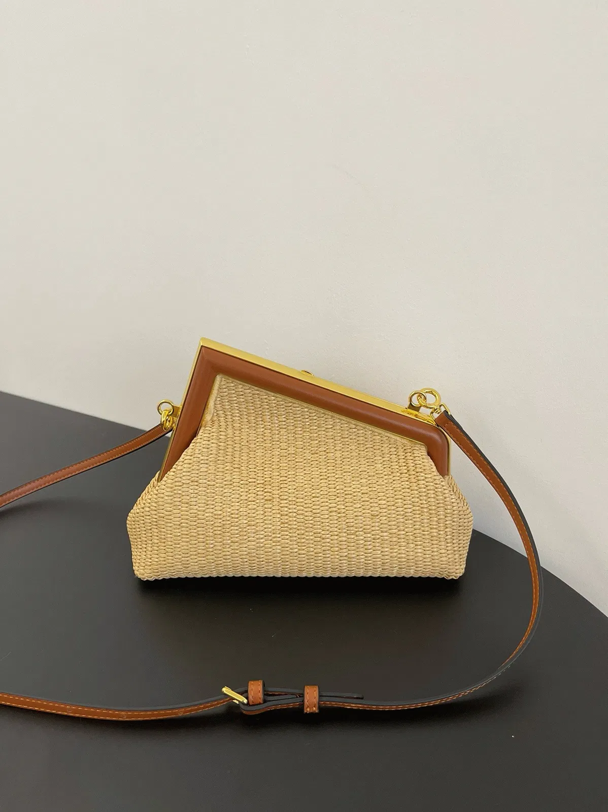 Top Quality Fendi First Small Bag in Natural Raffia Straw — image 3
