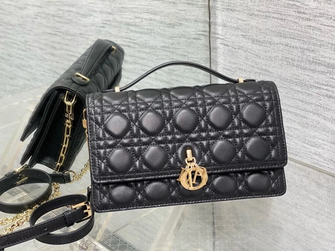 Dior Miss Dior Top Handle Bag in Black Cannage Lambskin — image 9