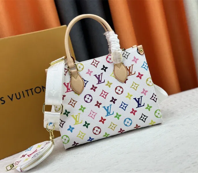 Louis Vuitton X TM Multicolored Onthego PM In White