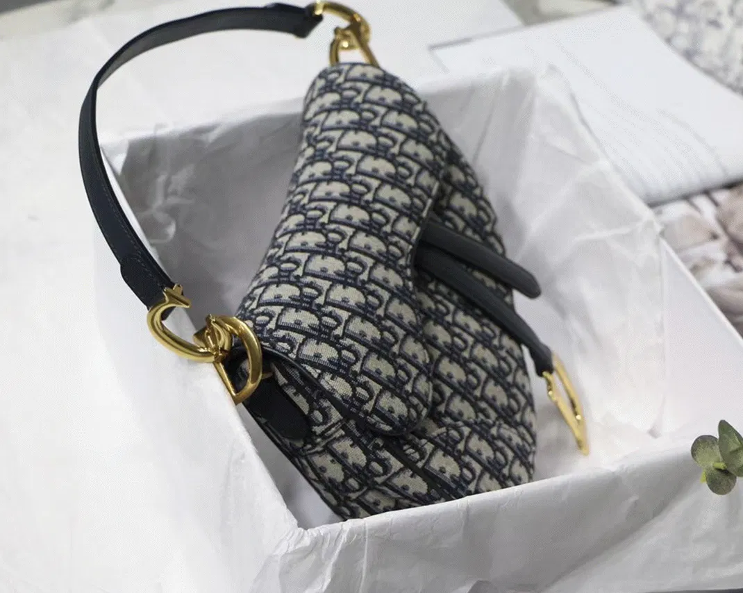 Dior Saddle Bag Knockoff in Blue Dior Oblique Jacquard — image 10