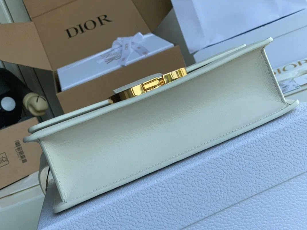 Dior 30 Montaigne Medium Bag in White Box Calfskin — image 7