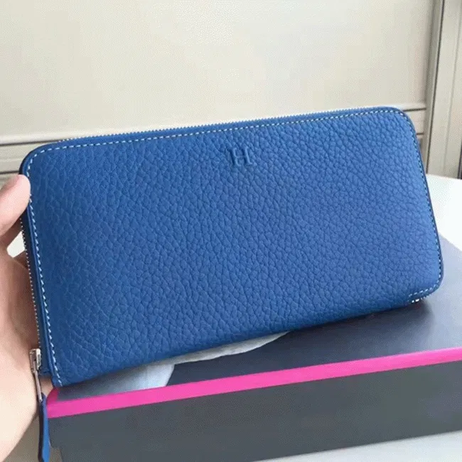 Blue Best Hermes Wallet Azap Zipped