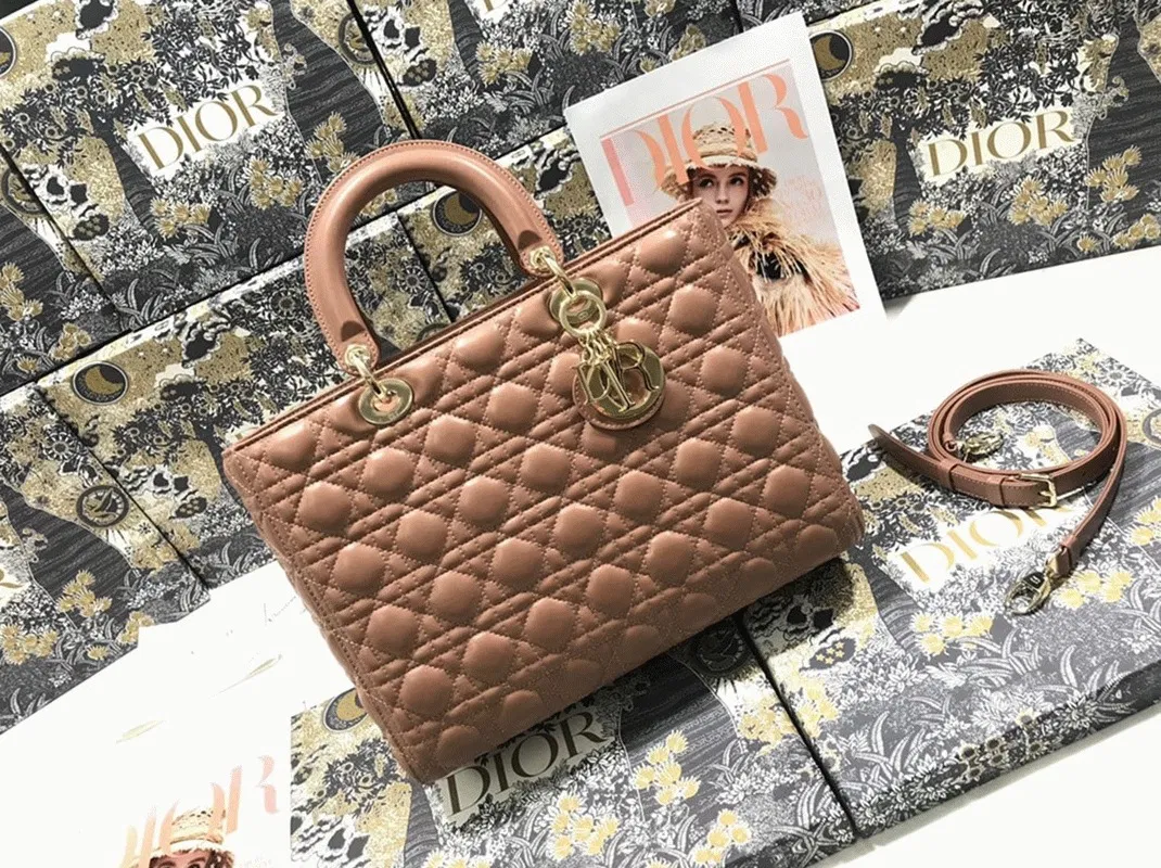 Dior Lady Dior Large Bag Imitation in Blush — image 5