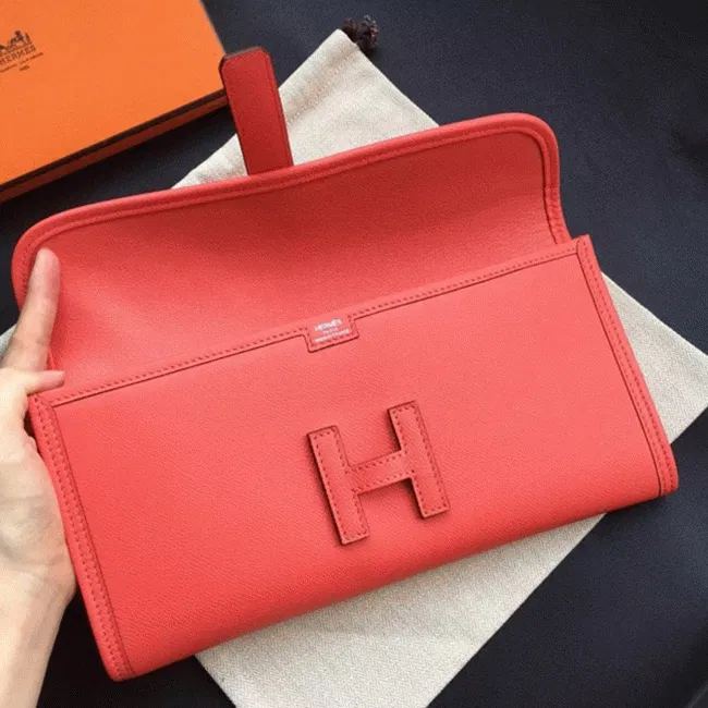 Flamingo luxury Hermes Jige Elan clutch bag — image 3