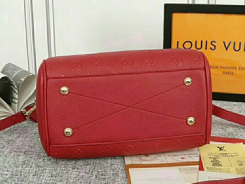 Louis Vuitton Monogram Empreinte Speedy Bandouliere 25 Handbag In Red — image 4
