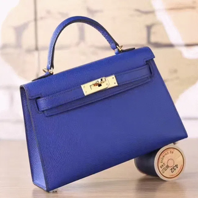 Electric Blue Epsom Hermes Kelly 20cm Statement Bag — image 5