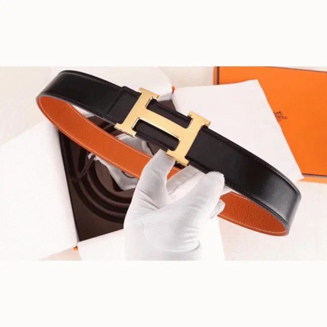 Top Hermes H belt buckle in orange color — image 3