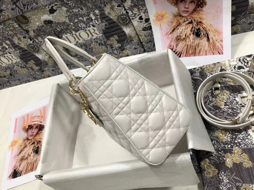 Dior Lady Dior Medium Bag in White — image 5