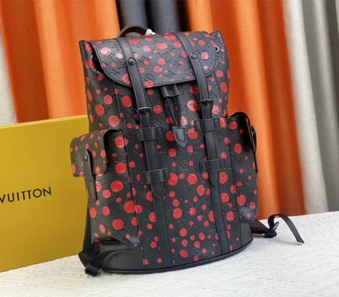 Louis Vuitton X YK Christopher Backpack In Red Infinity Dots — image 2