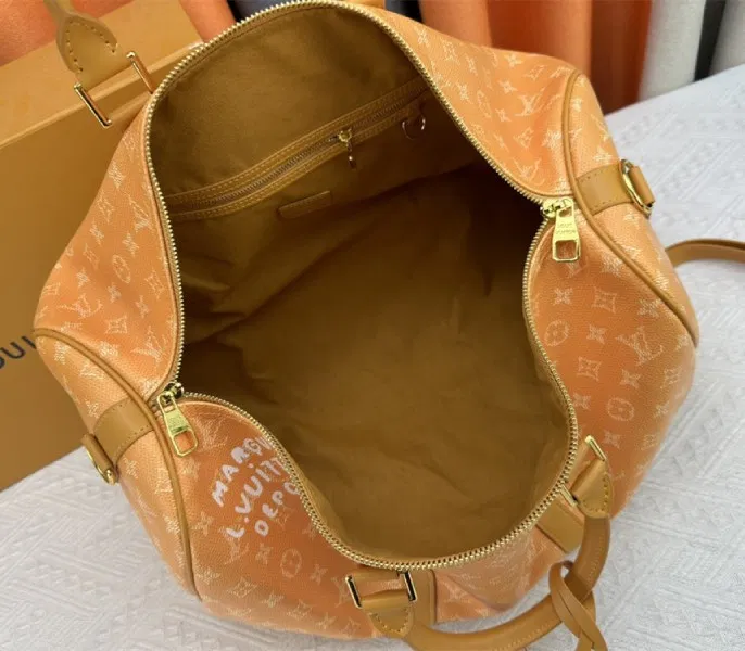 Louis Vuitton Monogram Heritage Canvas Keepall Bandouliere 45 In Yellow — image 6