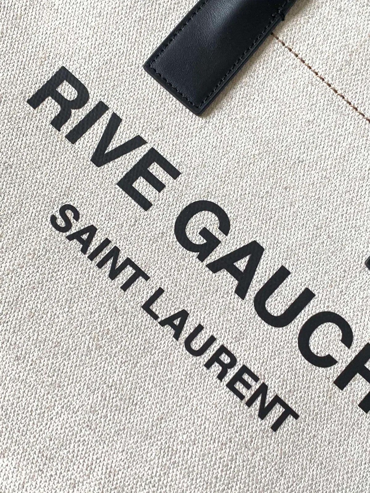 RIVE GAUCHE LARGE TOTE BAG IN PRINTED CANVAS AND LEATHER — image 7