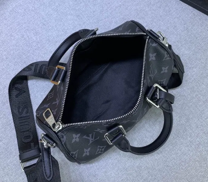 Louis Vuitton Monogram Eclipse Canvas Keepall Bandouliere 25 Travel Bag — image 6