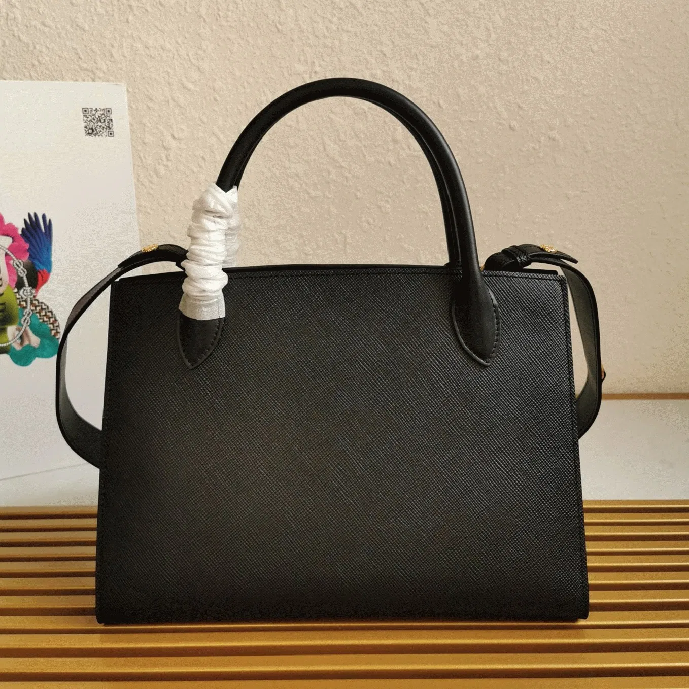 Prada Monochrome Medium Bag Knockoff in Black — image 9