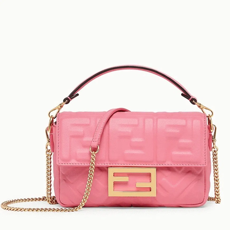 Top Quality Fendi Small Baguette Bag In Pink FF