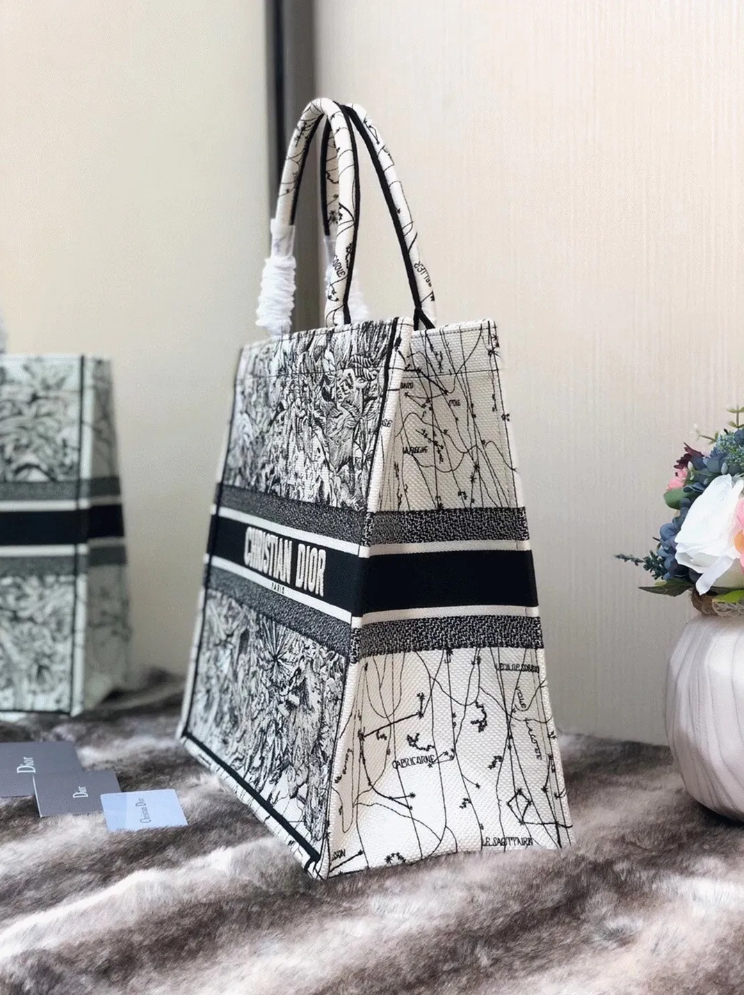 Dior Large Book Tote Bag in Latte Zodiac Embroidery — image 4