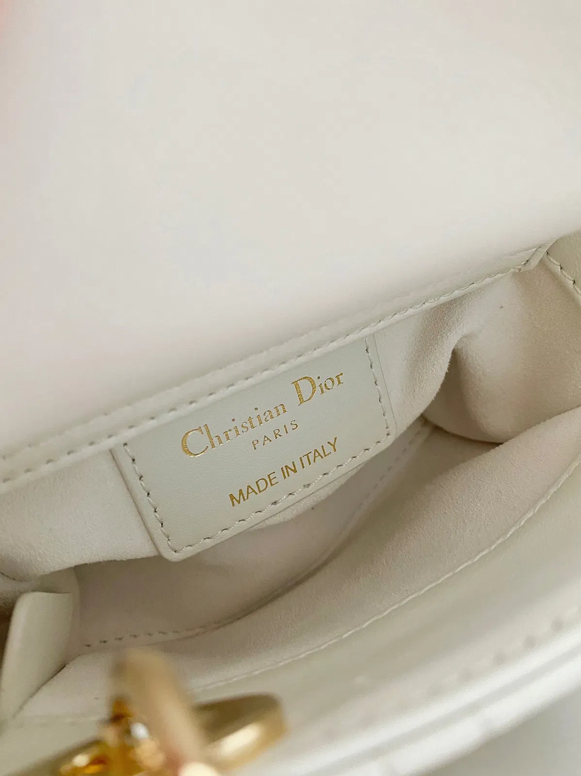 Dior Lady Dior Micro Bag Knockoff in White Cannage Lambskin — image 5