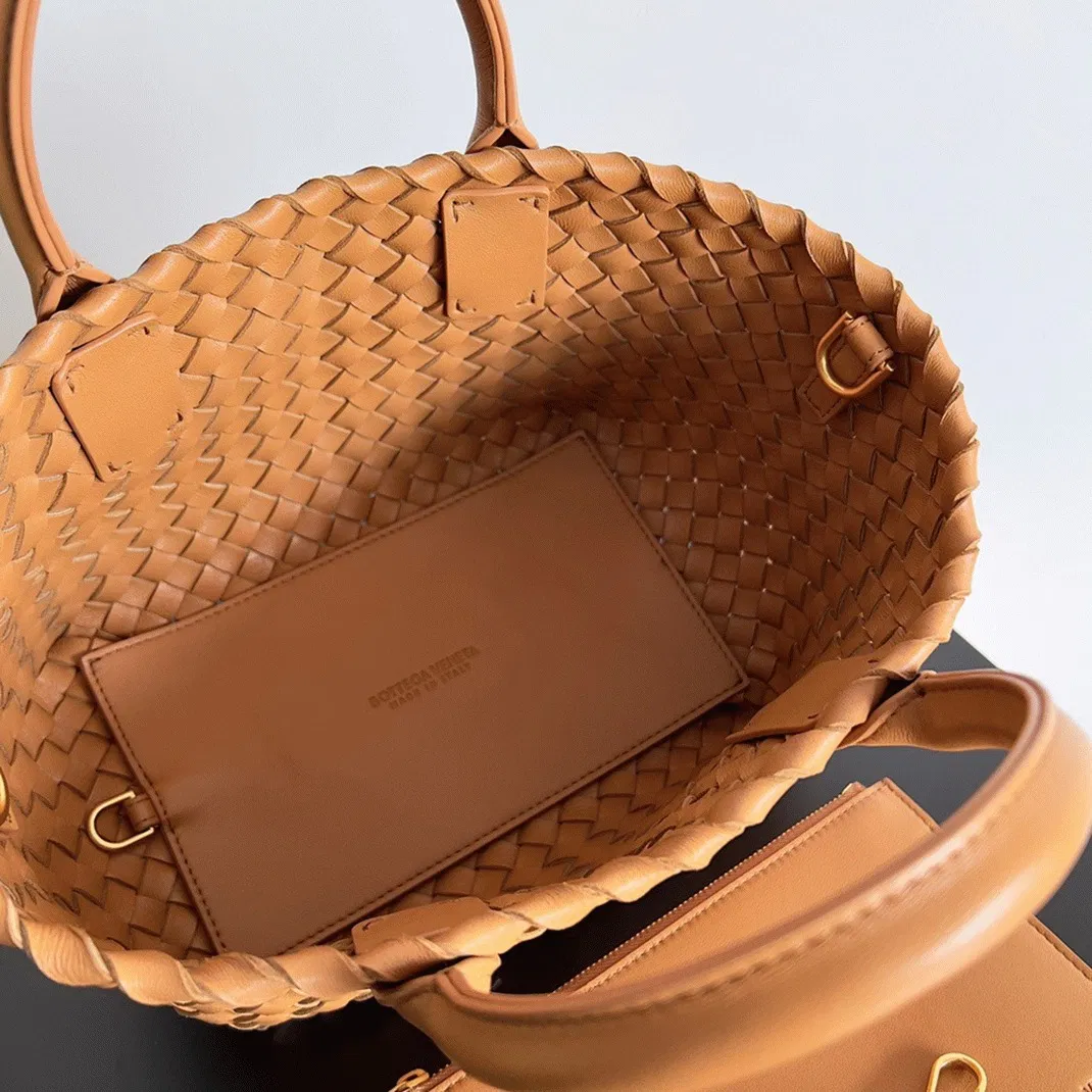 Top Quality Bottega Veneta Cabat Mini Bag In Caramel Intrecciato Lambskin — image 3