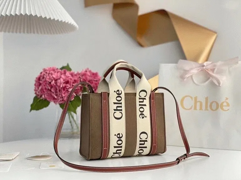 Top Quality Previous Previous Chloe Small Woody Tote Bag In Brown Felt — image 4