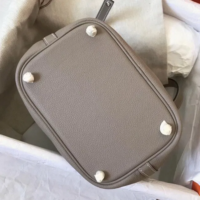 Tourterelle faux designer Hermes Picotin Lock 18cm handbag — image 6