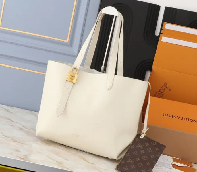 Louis Vuitton Low Key Cabas MM Bag In Quartz White