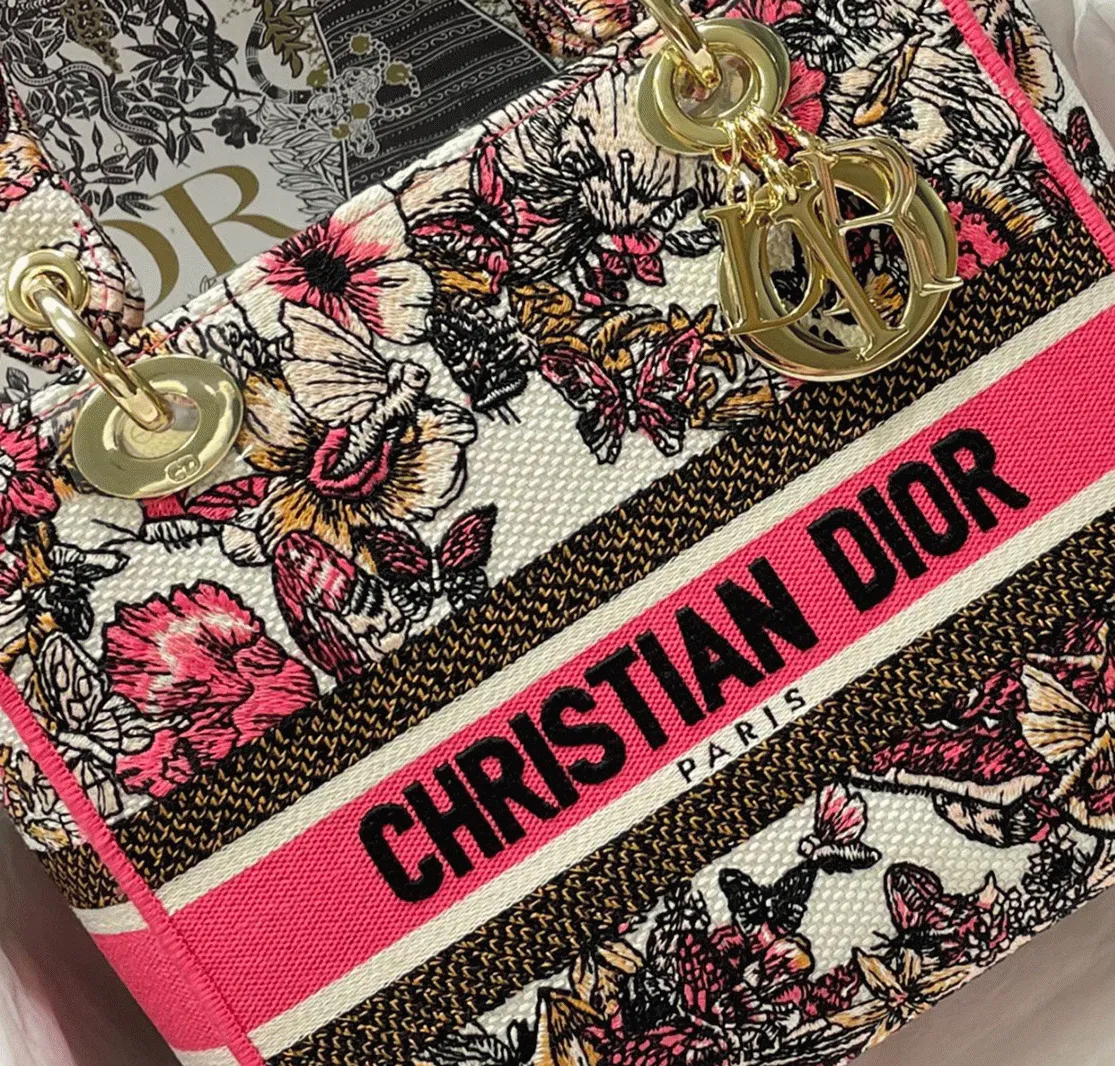 Dior Lady D-Lite Medium Bag in Multicolor Butterfly Embroidery — image 3