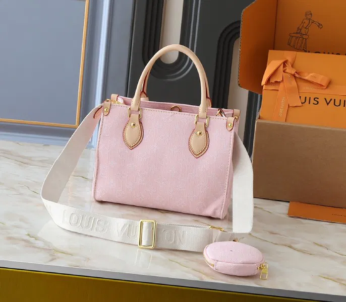 Monogram Denim OnTheGo PM In Washed Pink — image 4