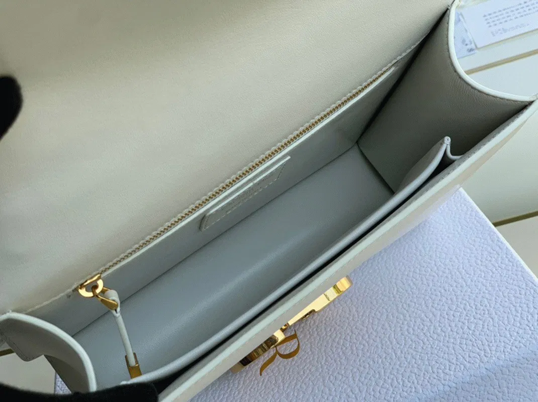 Dior 30 Montaigne Medium Bag in White Box Calfskin — image 4