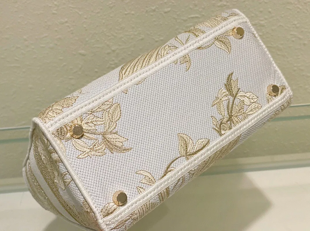 Dior Lady D-Lite Medium Bag Knockoff in Gold Jardin d Hiver Embroidery — image 2